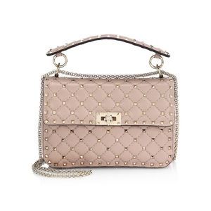 BRAND NEW VALENTINO MEDIUM NAPPA ROCKSTUD SPIKE BAG IN POUDRE